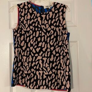 DVF  100% Silk Print Tank Top. Animal print. Size P. Small